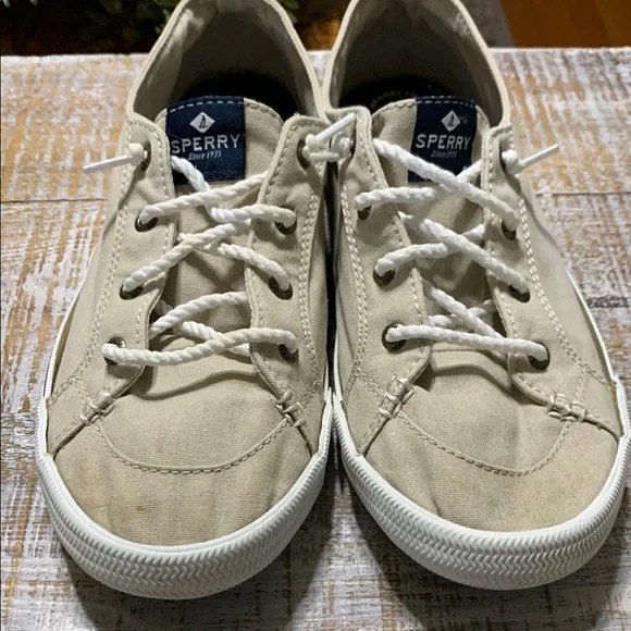 Sperry Beige Boat Sneakers - Picture 2 of 6